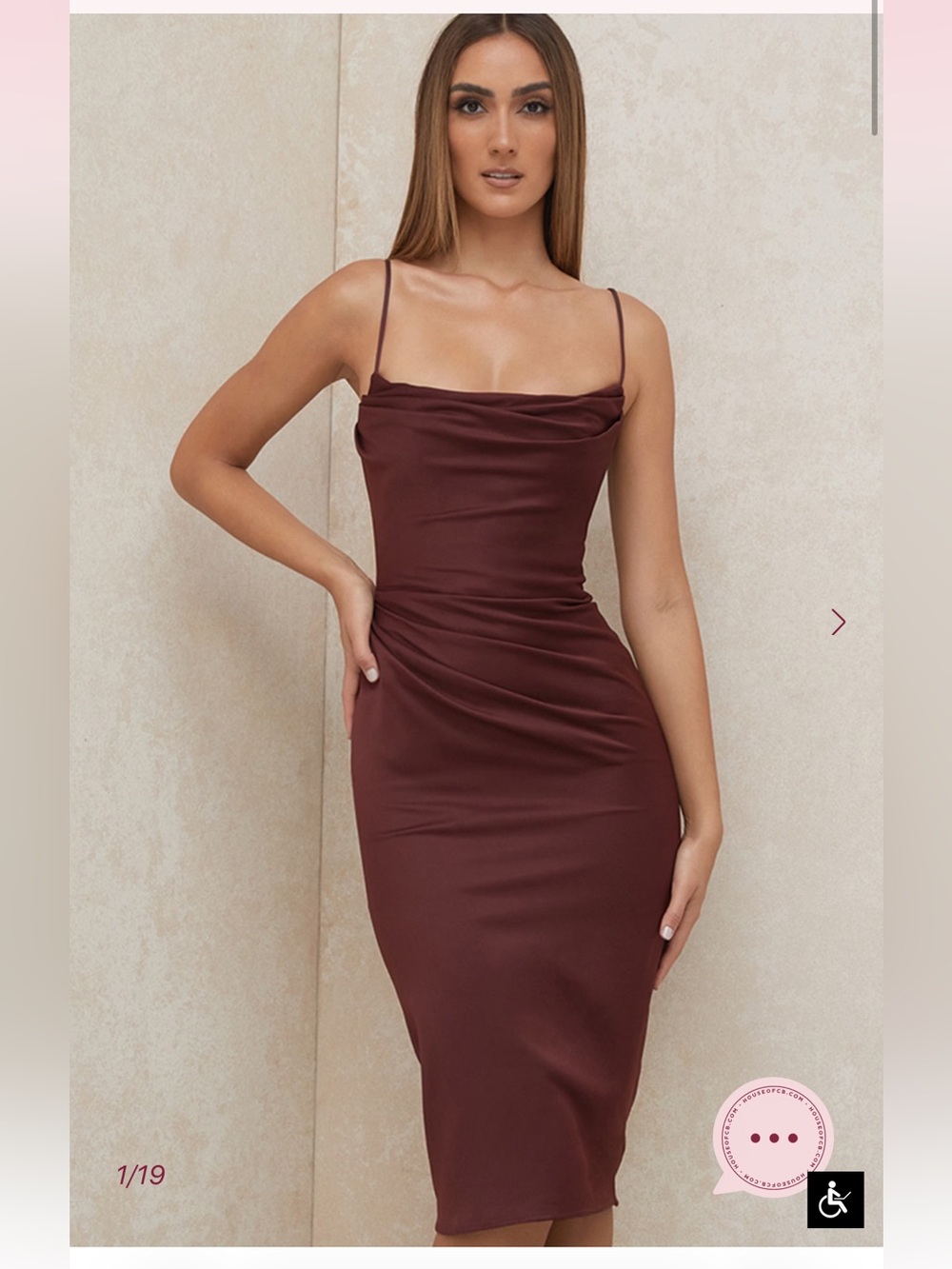 House of CB Brown Satin corset Dress